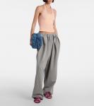 Средний клатч Flamenco из денима Loewe, синий - фото 5