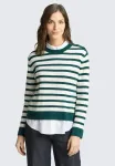 Джемпер Tom Tailor, White Green Knit Stripe - фото