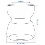 Ваза IKEA, 18 см, серый - фото 5