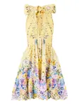 Платье миди с оборками Camilla, желтый - фото