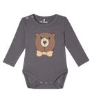 Детский боди с принтом из хлопковой смеси Mini Rodini, Gray - фото