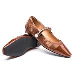 Туфли Мэри Джейн женские коричневый Eblan - фото 5