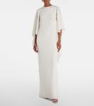 Шелковое платье с накидкой в стиле покера Max Mara, Bianco Seta - фото 2