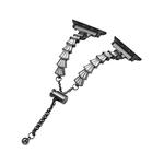 Ремешок Apple совместимый металлический IBOANN, волнистый с инкрустацией бриллиантами из розового золота - фото