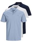 Футболка JACK & JONES JJBasic, цвет Navy/Light blue/White - фото