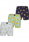 Боксеры 3-PACK PRINT Happy Shorts, темно-синий - фото