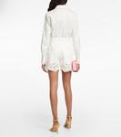 Вышитые хлопковые шорты Elie Saab, Gardenia - фото 3