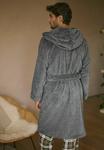 Халат HOODED REGULAR FIT Next, серый - фото