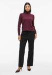 Джемпер VILA VIKERRY ROLLKRAGEN, Fig/Bordeaux - фото 2