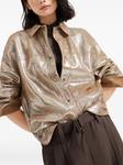 Brunello Cucinelli куртка-рубашка из ткани ламе, золотой - фото 6