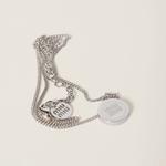 Металлическое ожерелье MIU MIU, белый - фото 2