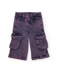 Фиолетовые джинсовые карго-штаны для девочки Tuc tuc - фото