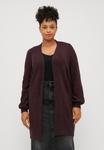 Кардиган Vero Moda Curve VMRUBELLEFILE LONG CARDIGAN, Winetasting Melange/Bordeaux - фото