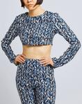 Кроп-топ Printed Long Sleeve Crop Top 8 By Yoox, черный - фото 4