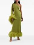 Платье макси Baler с перьями Taller Marmo, зеленый - фото 2