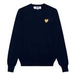 Свитер v-neck pullover gold emblem 'black' Comme Des Garcons Play, черный - фото