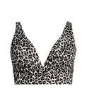Женский бикини-топ с глубоким вырезом Lands' End, Black leopard - фото 2