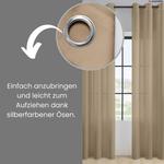 Штора wometo Metall-Ösen blickdicht, 140x245 см, бежевый - фото 4