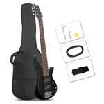 Бас-гитара Black Glarry GIB Active с 6 струнами и улучшенной электроникой - фото