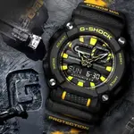 CASIO Часы Men Liquid Crystal/Analog Dual Display Series Black Watch GA-900A-1A9, Black Dial Yellow Strap - фото 8