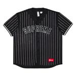Джерси Supreme Rhinestone Stripe Baseball Jersey, Black - фото
