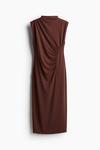 Платье-Водолазка с драпировкой H&M, коричневый - фото 4
