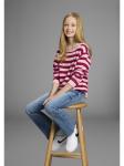 Полосатый бордовый вязаный свитер Kidsworld - фото 4