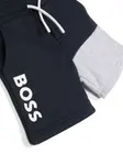 Шорты в технике пэчворк с логотипом Boss Kidswear, синий - фото 3