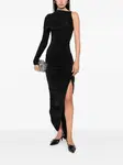 Платье с одним рукавом и драпировкой Mugler, черный - фото 2