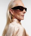 Прямоугольные солнцезащитные очки с логотипом Balenciaga, Grey-Grey-Silver - фото 6