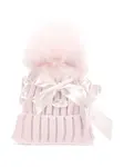 Шапка бини с помпоном Monnalisa, розовый - фото
