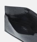 Клатч Uptown из кожи с тиснением Saint Laurent, черный - фото 3