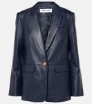 Кожаный блейзер Vega Veronica Beard, темно-синий - фото