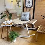 Плетеное кресло-качалка с подставкой для ног (Оттоманка) для дома и сада - фото 7