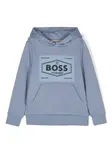 Худи с логотипом BOSS Kidswear, синий - фото