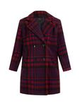 Женское красное клетчатое пальто faina - фото
