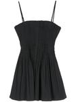 Плиссированное мини-платье STAUD, черный - фото