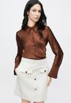 Блуза Anna Field Button-down blouse, Cappuccino/Brown - фото