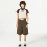 714STREET Джинсовые шорты унисекс, Черный/Серый - фото 12