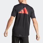 Футболка Adidas Workout Base Logo Tee 'Black Transparent', черный - фото 3