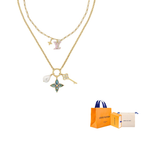 Lv Lv Layer Color Necklace LOUIS VUITTON, золотой - фото