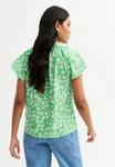 Блузка на пуговицах FLORAL PRINT FLUTTER SLEEVE New Look, цвет Green Pattern - фото 2