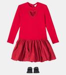 Платье с вырезом и сборками Monnalisa, Rubino - фото 2