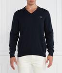 Свитер мужской Gant с v-образным вырезом, синий - фото
