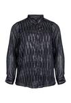 Блуза Zizzi Button-down blouse, Black W Silver/Black - фото