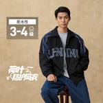 LiNing Пальто-тренч с листьями лотоса Мужское Черный/Темный синий морской, Черный/Темный синий корабельный - фото 4