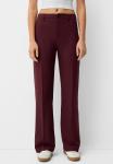 Брюки WIDE-TAILORED Bershka, бордовый - фото 4