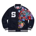 Куртка x new era x mlb varsity jacket 'black multi-color' Supreme, черный - фото