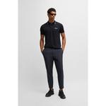 Рубашка поло с контрастными логотипами BOSS, темно-синий - фото 2