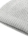 Кашемировая шапка бини в рубчик Lisa Yang, серый - фото 2